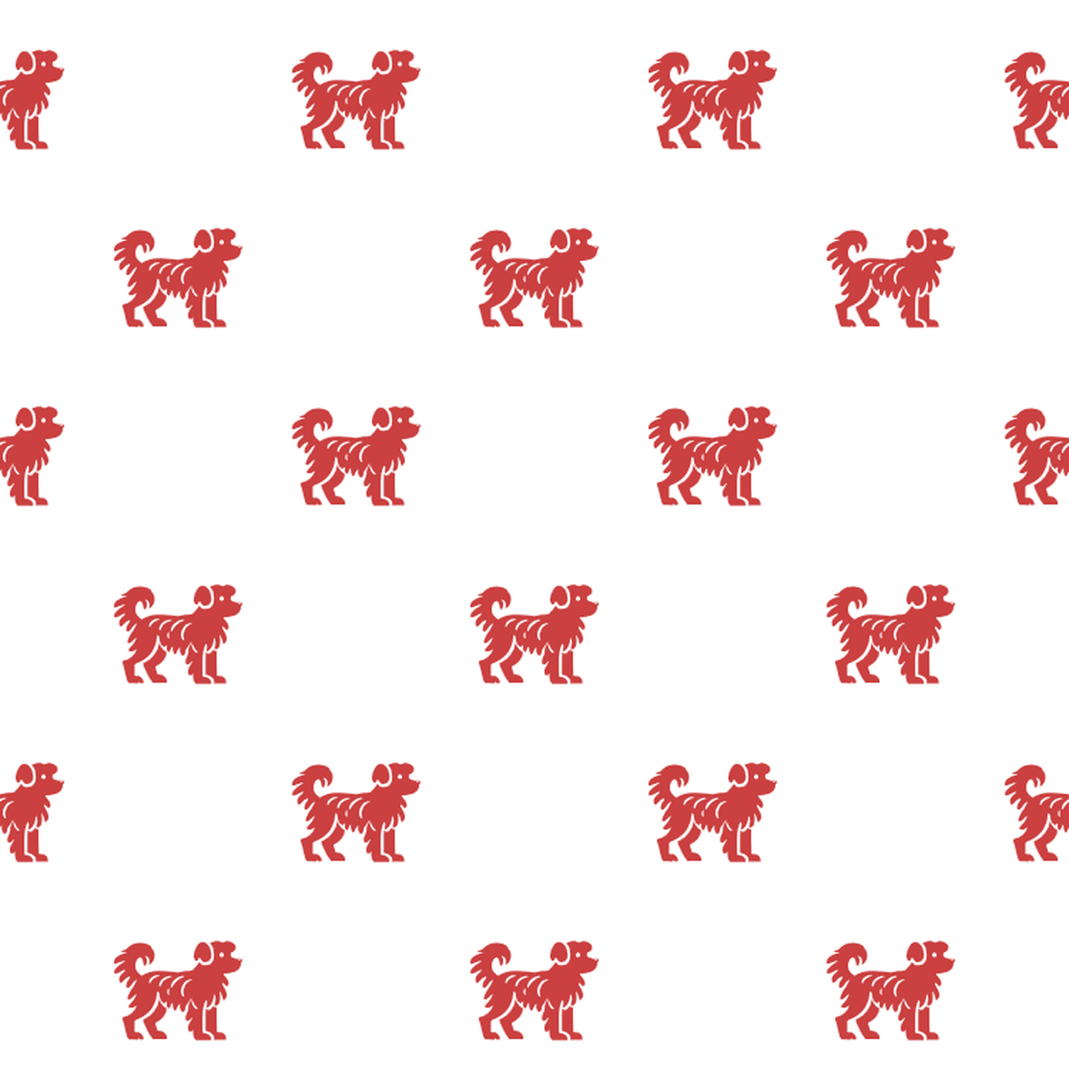 Basic Red on White Small Greek domestic dog Pattern