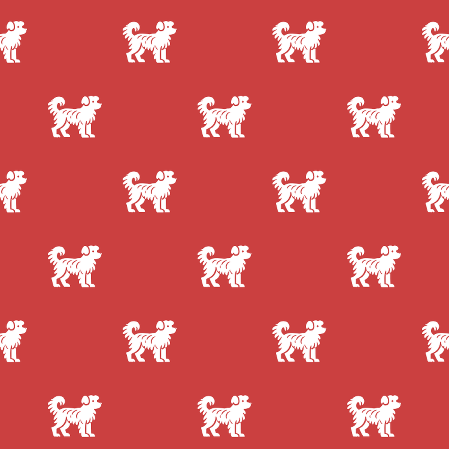 Basic White on Red Small Greek domestic dog Pattern