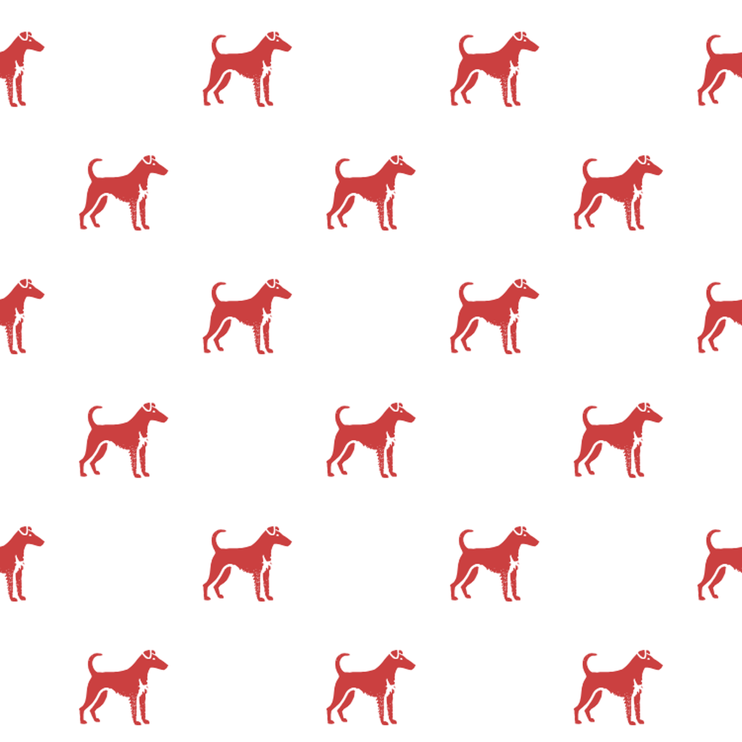 Basic Red on White Smooth Fox Terrier Pattern