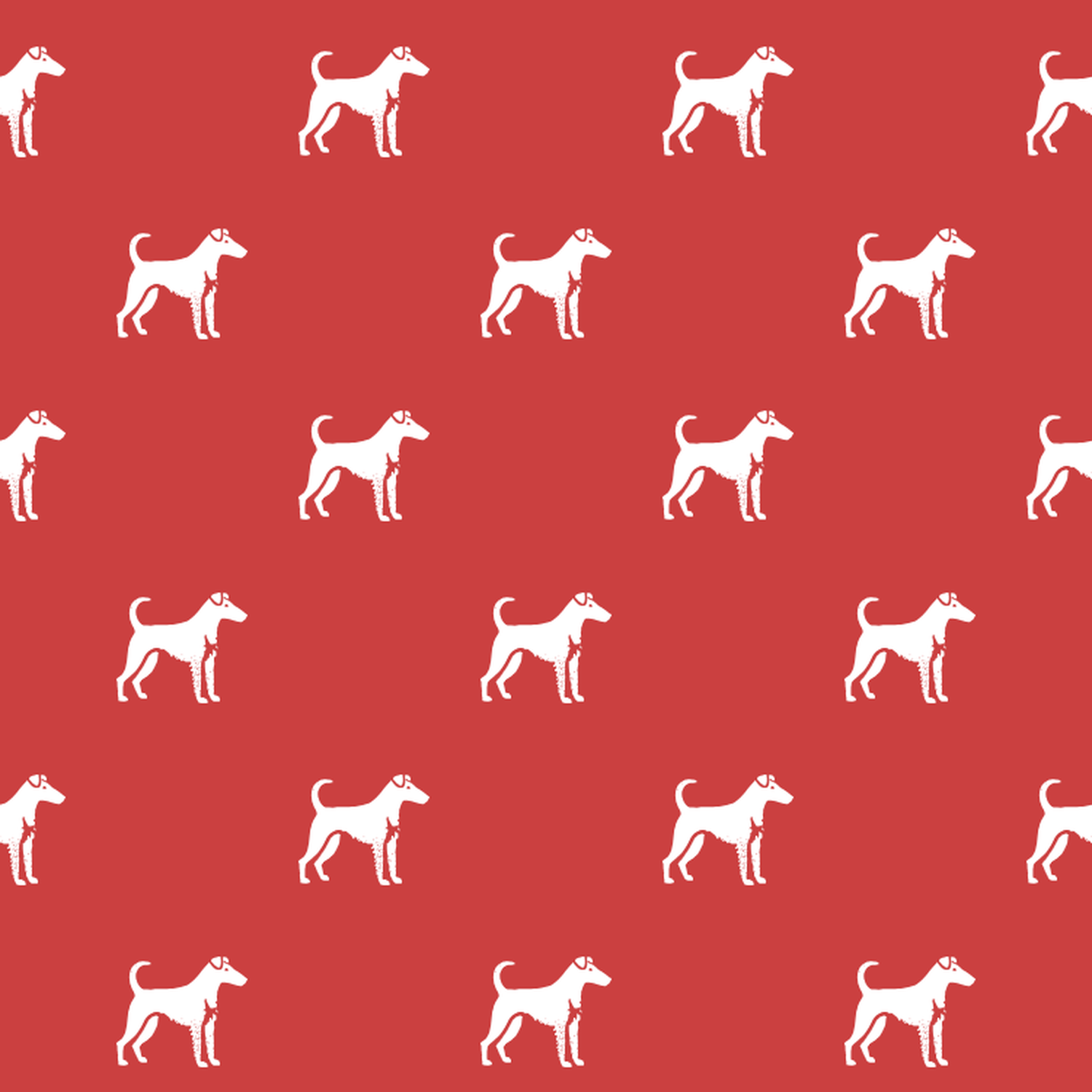 Basic White on Red Smooth Fox Terrier Pattern