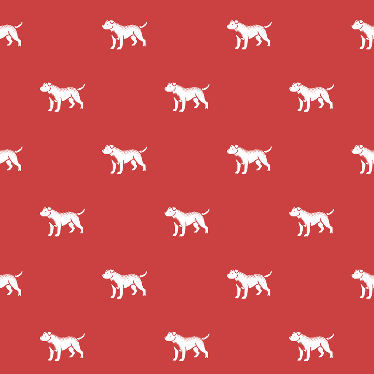 Basic White on Red Staffordshire Bull Terrier Pattern