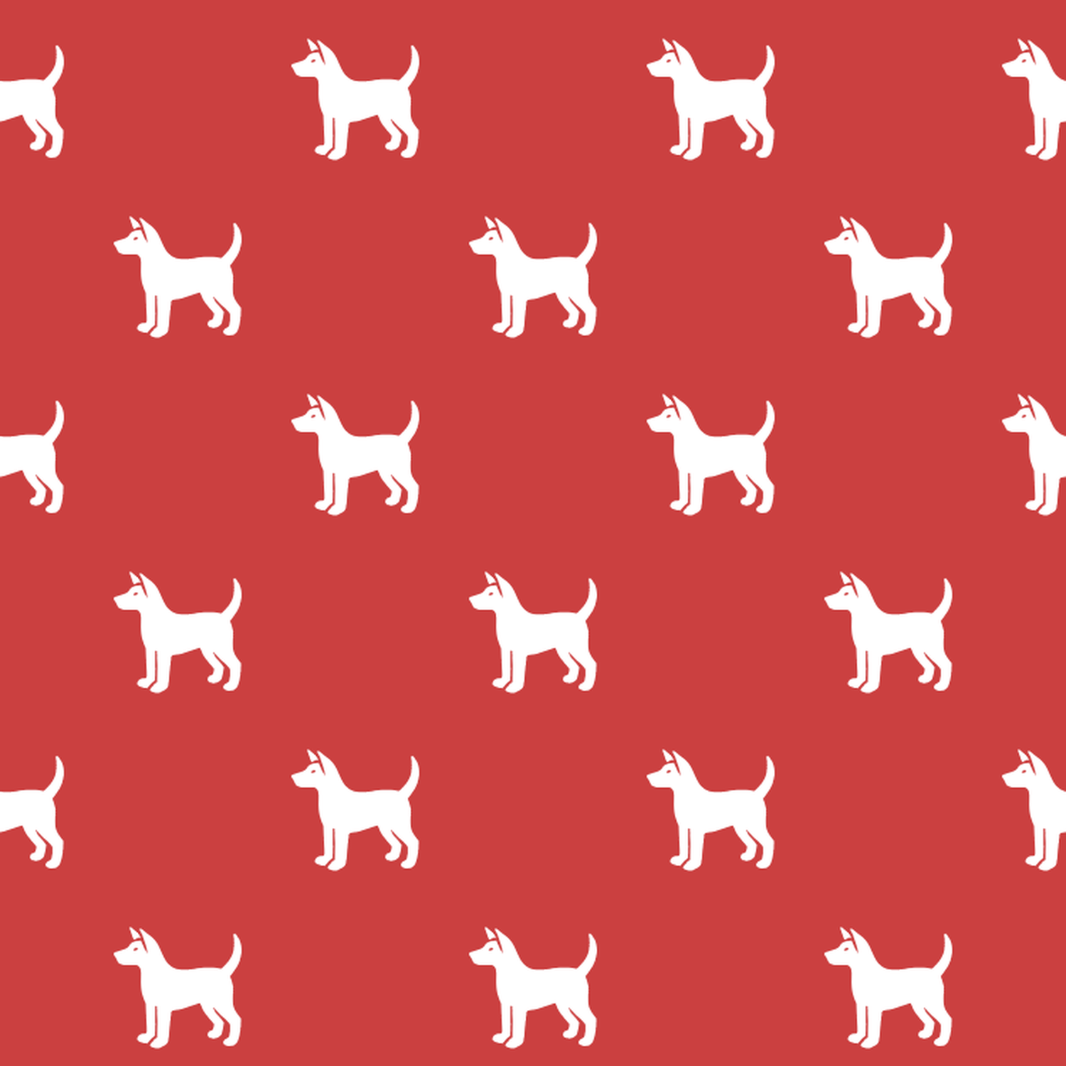 Basic White on Red Taiwan Dog Pattern