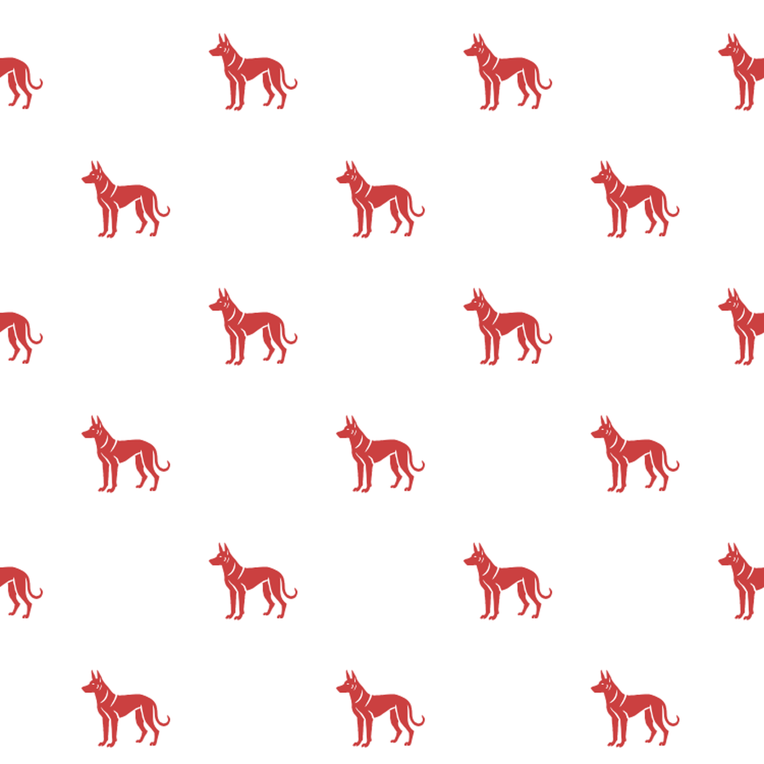 Basic Red on White Thai Ridgeback Pattern