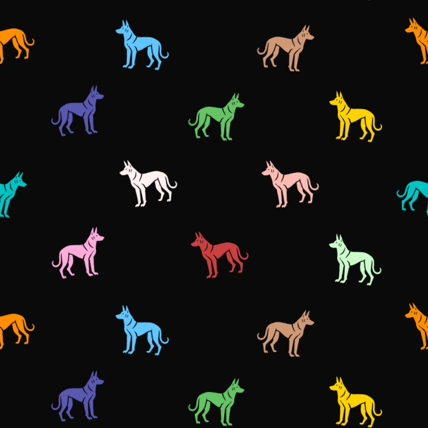 Multicolored Thai Ridgeback Pattern on a Dark Background