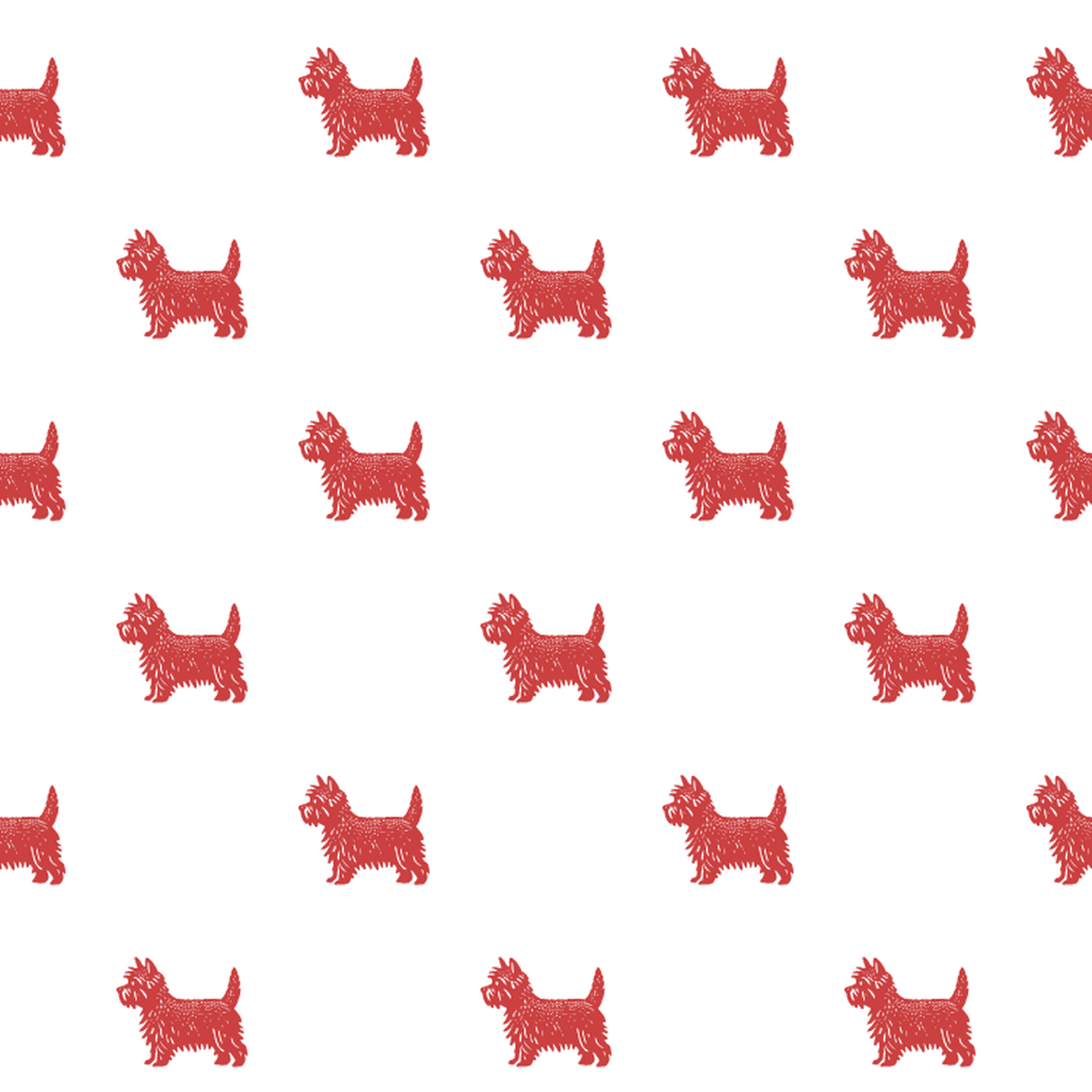 Basic Red on White West Highland White Terrier Pattern