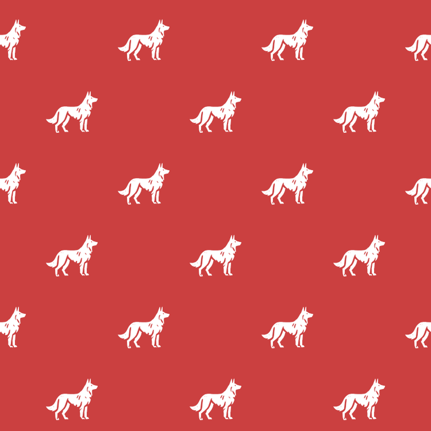 Basic White on Red White Shepherd Pattern